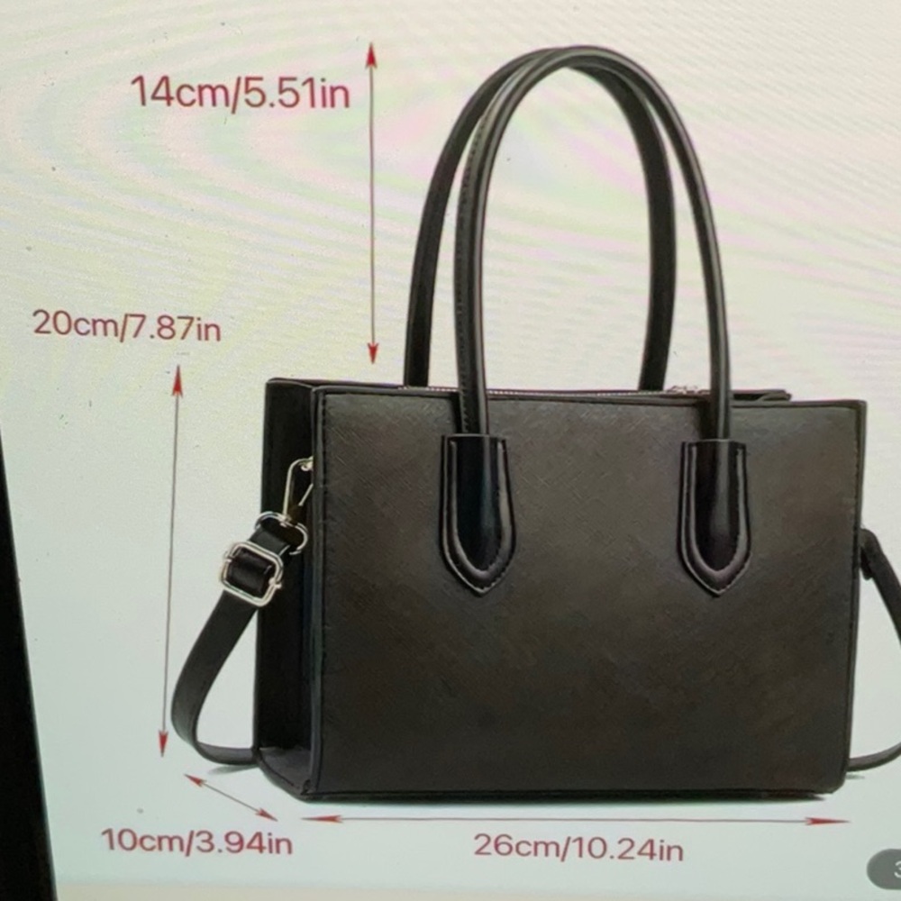 Ladies Black Crossbody/Handbag.manmade outer shell. 7.75 X 10.25” NWOT - Picture 4 of 7